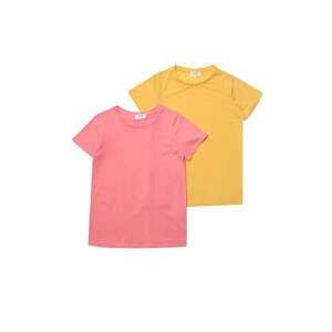 Trendyol Yellow-Pink 2-Pack Basic Girl Knitted T-Shirt