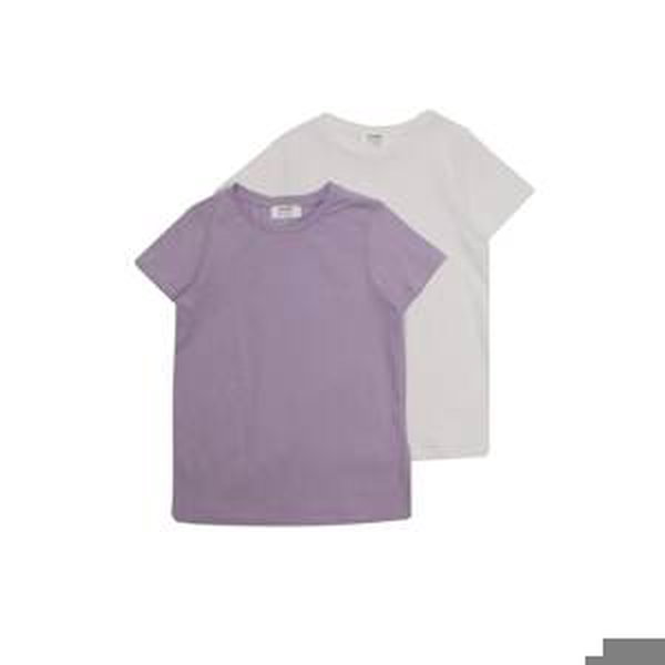 Trendyol White-Lilac 2-Pack Basic Girl Knitted T-Shirt