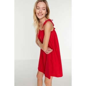 Trendyol Red Frilly Knitted Dress