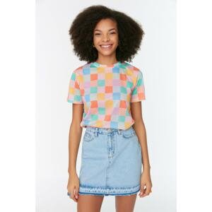 Trendyol Multi Color Printed Basic Knitted T-Shirt