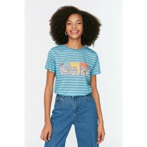 Trendyol Mint Tom and Jerry Licensed Basic Knitted T-Shirt