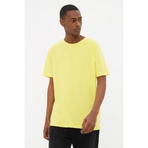Trendyol Yellow Men Regular Fit Crew Neck Short Sleeved Printed T-Shirt