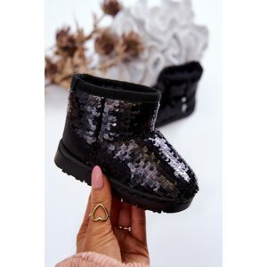 Children's Insulated Snow Boots With Sequins Black Shard