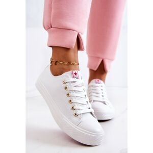 Women's Classic Sneakers White And Gold Ecoma