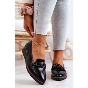 Patent Leather Wedge Shoes Black Melodies