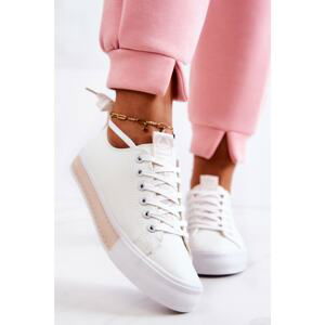 Women's leather sneakers white-beige Mikayla