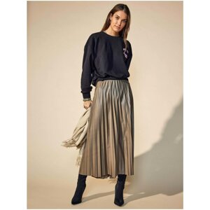 Khaki Women's Long Pleated Skirt ONLY Anina - Women