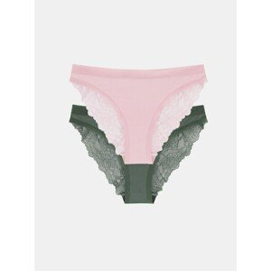 Set of two lace panties in green and pink dorina - Women