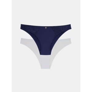 Set of two panties in white and blue DORINA - Ladies