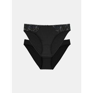 Set of two black panties with lace DORINA - Women