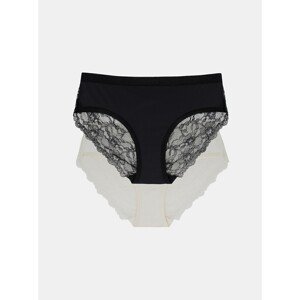 Set of two lace panties in white and black DORINA - Ladies