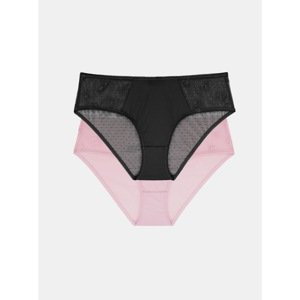 Set of two lace panties in black and pink DORINA - Women
