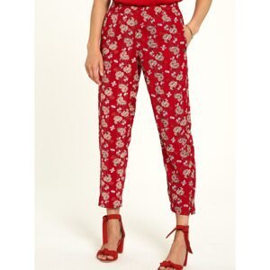 Red Floral Shortened Trousers Tranquillo - Women