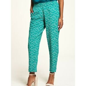Turquoise Patterned Shortened Trousers Tranquillo - Women