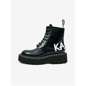 Black Women Leather Ankle Boots KARL LAGERFELD Patrol - Women