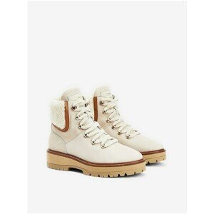 Brown-Beige Women Ankle Leather Shoes Tommy Hilfiger Outdoor F - Women
