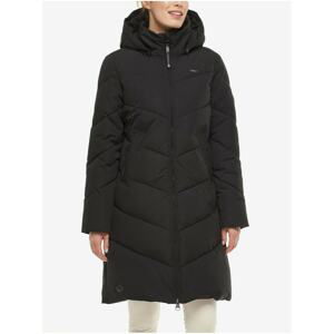 Black Women's Quilted Elongated Jacket with Hood Ragwear Rebelka - Women