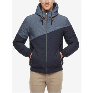 Blue Men's Winter Jacket with Hood Ragwear Wings - Men