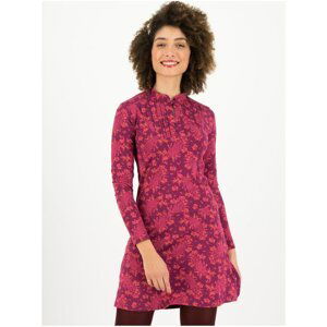 Dark pink women's patterned dress Blutsgeschwister Jawoll Meine H - Women