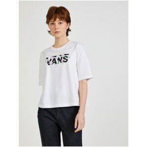 White Women's Patterned T-Shirt VANS - Women