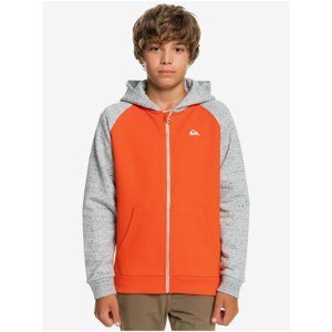 Grey-Orange Boys' Zipper Sweatshirt Quiksilver Easy Zip - Unisex