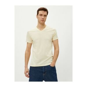 Koton V-Neck Basic Cotton Short Sleeve Crew Neck T-Shirt