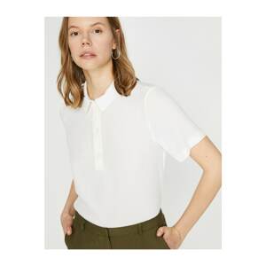 Koton Women's Ecru Short Sleeve Blouse