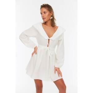 Trendyol White Long Sleeve Beach Dress