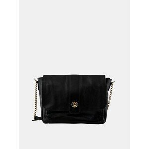 Black Leather Crossbody Handbag Pieces Luna - Women