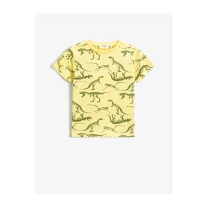 Koton Dinosaur Printed Short Sleeved T-Shirt Cotton