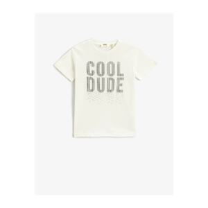 Koton Slogan Printed Short Sleeve T-Shirt Cotton