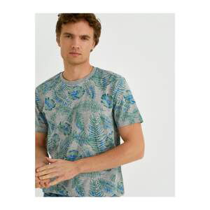 Koton Slim Fit Leaf Printed T-Shirt