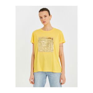 Koton Sequined Short Sleeve T-Shirt