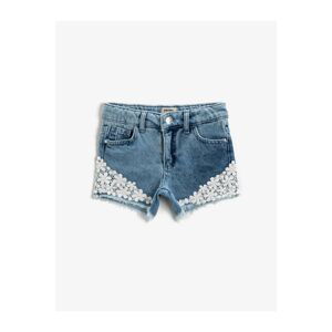 Koton Embroidered Denim Shorts Cotton