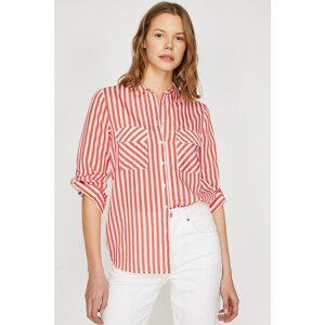 Koton Women's Red Striped Shirt