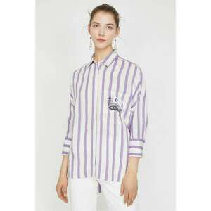 Koton Women's Lilac Striped Shirt