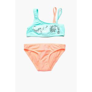 Koton Blue Girl's Letter Printed Swimsuit