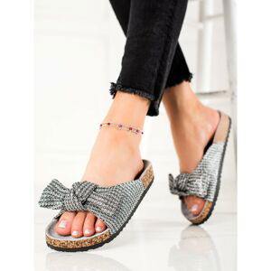 SHIMMERING SILVER VINCEZA FLIP-FLOPS