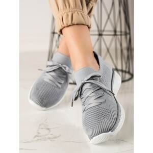 TRENDI GREY LACE-UP SPORTS SHOES