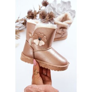 Children's Snow Boots With Flower Gold Bianca
