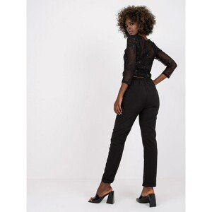 Black women's straight leg trousers by Hidalgo