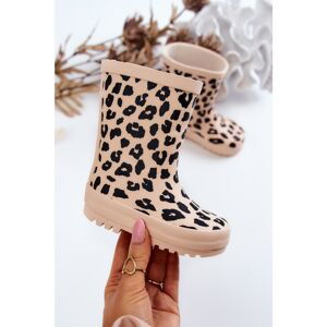 Children's Galoshes With Leopard Pattern Beige Nanny