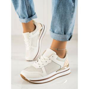 DIAMANTIQUE BEIGE SNEAKERS WITH MESH