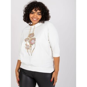 Ecru women's cotton blouse Rosalie plus size