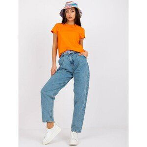 Light blue denim trousers with belt RUE PARIS