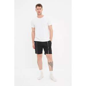 Trendyol Black Men's Regular Fit Piped Shorts & Bermuda