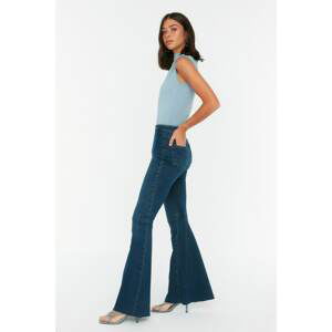 Trendyol Navy Blue High Waist Flare Jeans