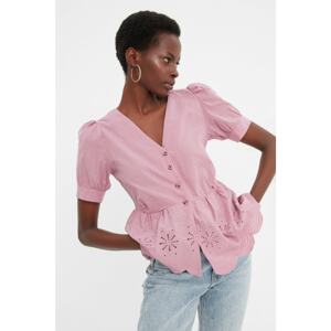 Trendyol Pink Embroidered Shirt