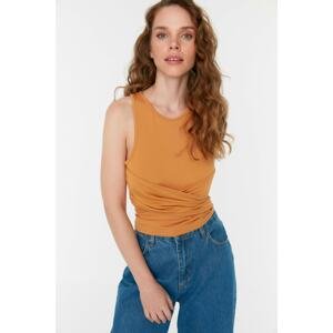 Trendyol Camel Halter Fitted Knitted Body
