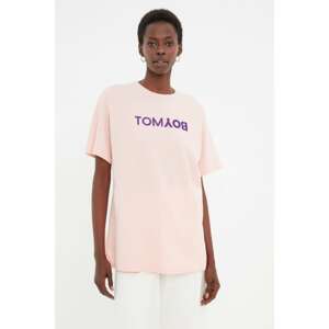 Trendyol Powder Printed Boyfriend Knitted T-Shirt